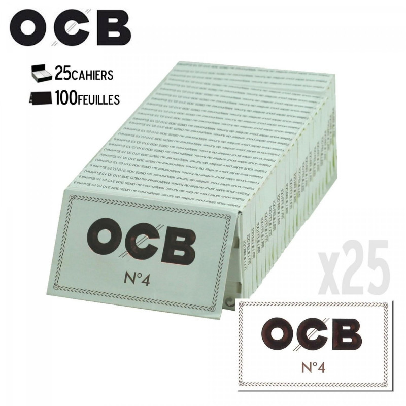 Lot de 25 carnets de papier court à rouler OCB blanc