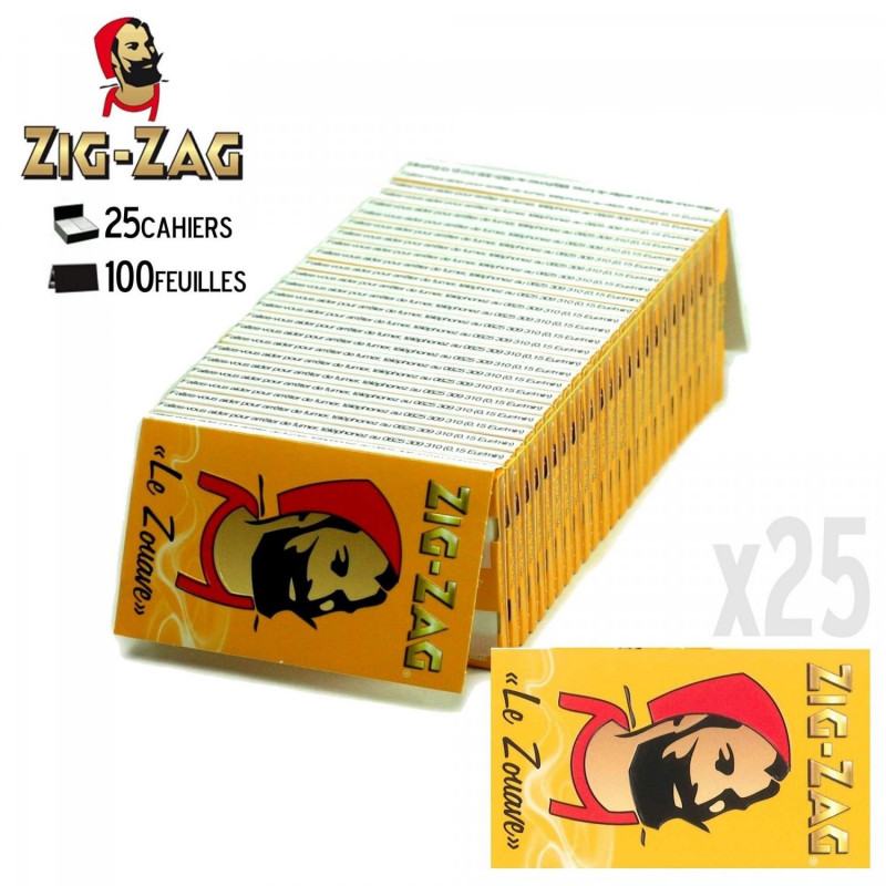 Lot de 25 carnets de papier à rouler Zig Zag jaune