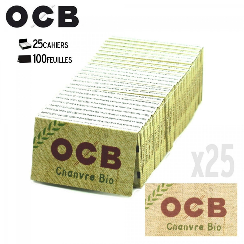Lot de 25 carnets de papier court à rouler OCB bio