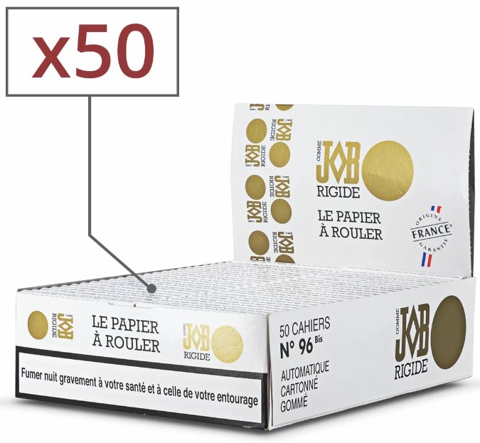 Lot de 50 carnets de feuilles à rouler courtes JOB rigide