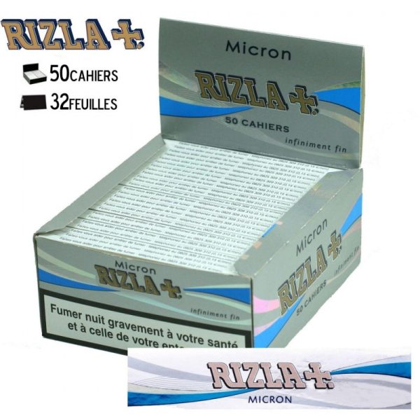 Boite de 50 cahiers de feuilles à rouler slim rizla micron - Tabac des ...