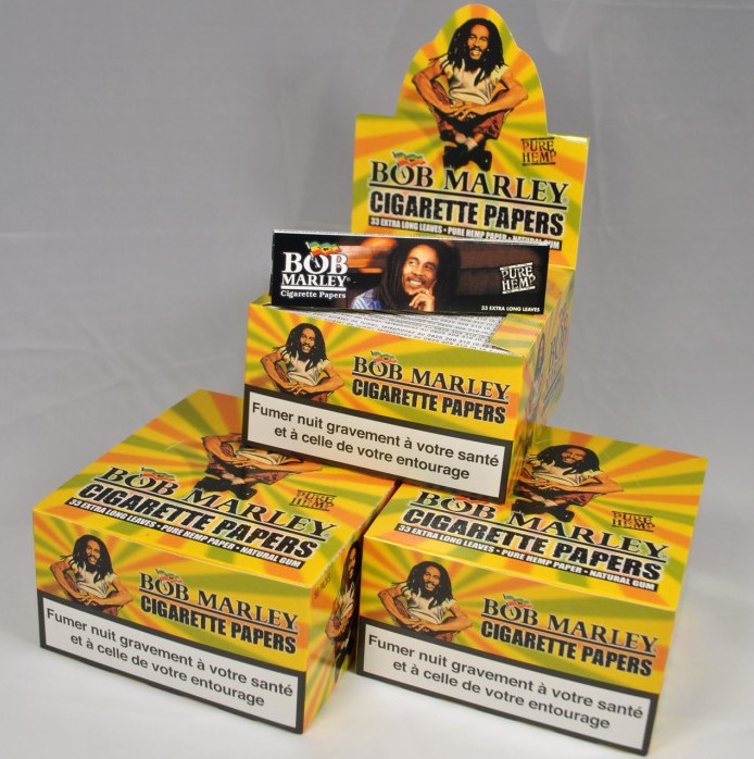 Lot de 3 boites de 50 carnets de feuilles à rouler Bob Marley slim