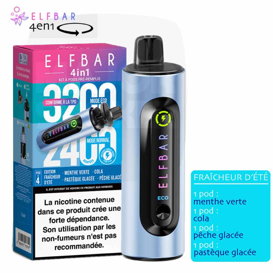Puff ELFBAR 4 en 1 Edition fracheur d't - Tabac des Arches